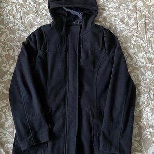 Fully Lined Navy wool blend zip up coat